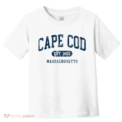 Cape Cod Est 1602 Massachusetts Retro Preppy Throwback Toddler T-Shirt