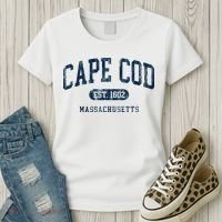 Cape Cod Est 1602 Massachusetts Retro Preppy Throwback Women's T-Shirt thumb 3