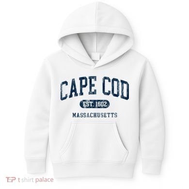 Cape Cod Est 1602 Massachusetts Retro Preppy Throwback Kids Hoodie