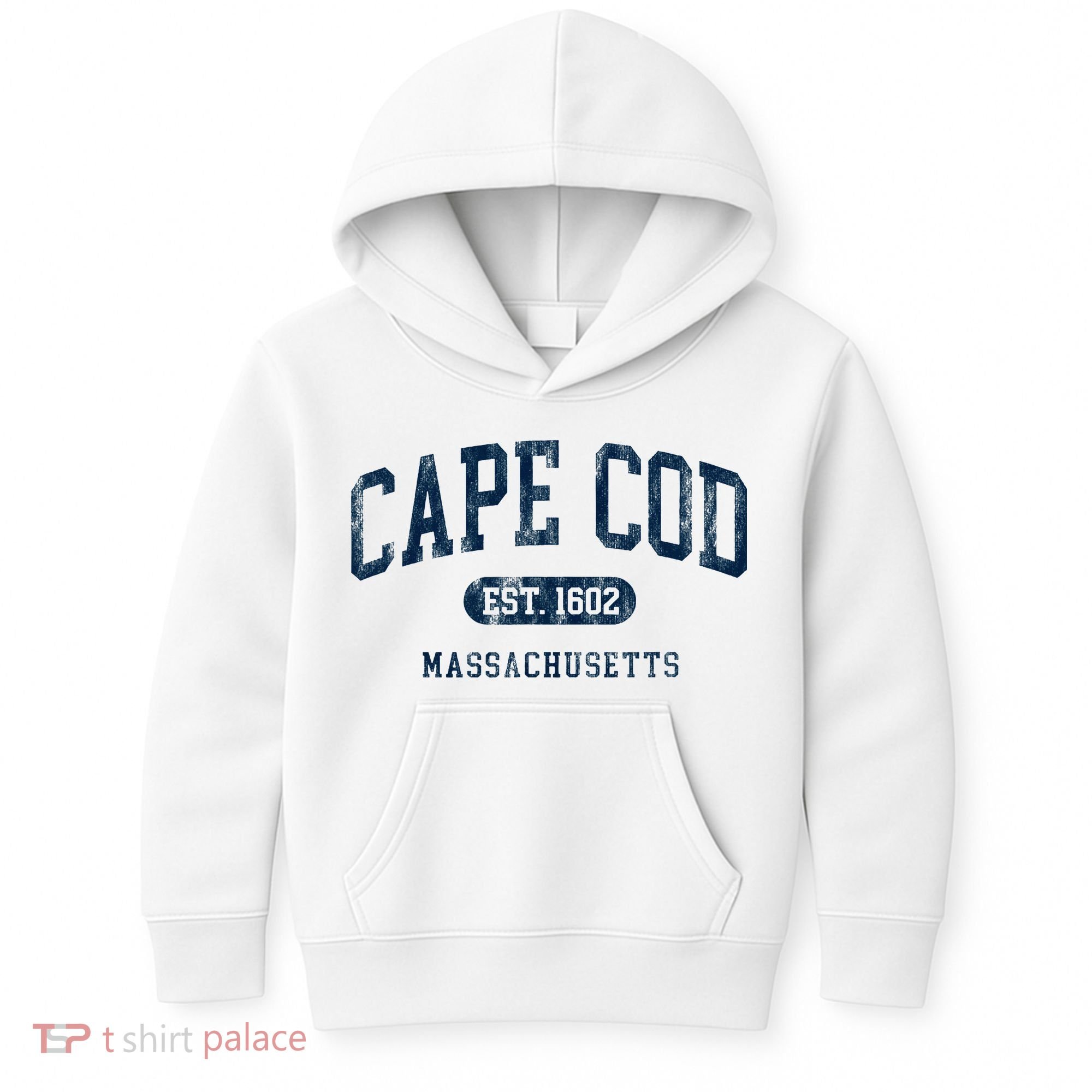 Cape Cod Est 1602 Massachusetts Retro Preppy Throwback Kids Hoodie