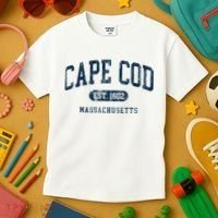 Cape Cod Est 1602 Massachusetts Retro Preppy Throwback Kids T-Shirt thumb 3