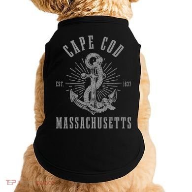 Cape Cod Est 1637 Massachusetts Anchor Vintage Nautical Gift Doggie Tank