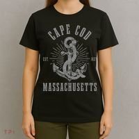 Cape Cod Est 1637 Massachusetts Anchor Vintage Nautical Gift T-Shirt thumb 4