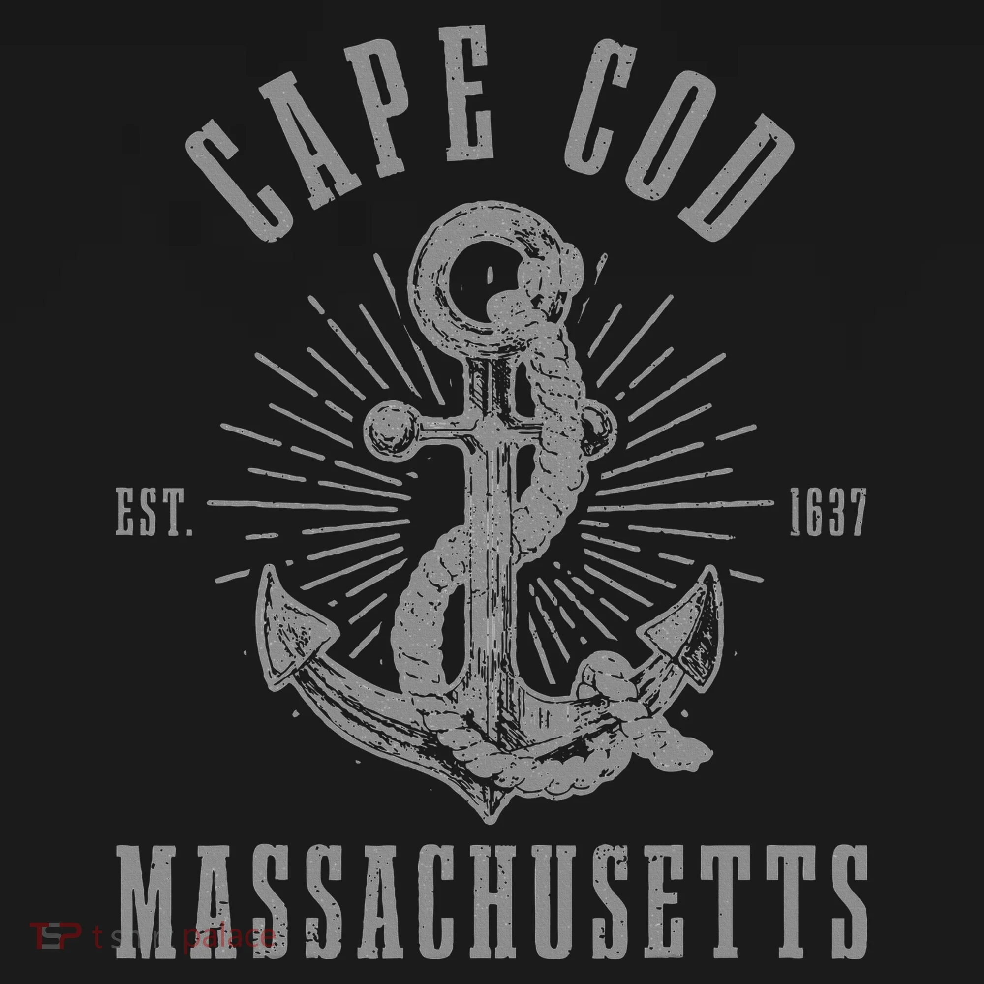 Cape Cod Est 1637 Massachusetts Anchor Vintage Nautical Gift Button