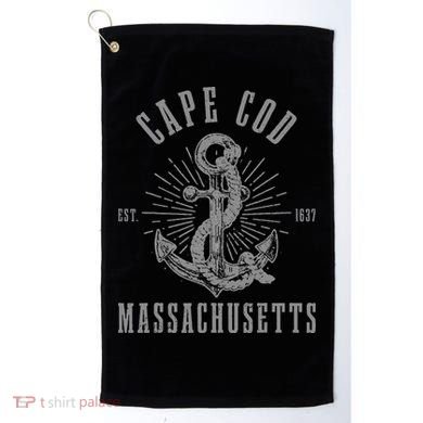 Cape Cod Est 1637 Massachusetts Anchor Vintage Nautical Gift Golf Towel