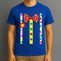 Clown Costume Easy Halloween Vintage Carnival Circus T-Shirt thumb 3