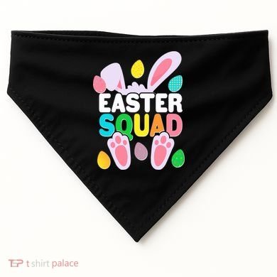 Cute Colorful Easter Squad Easter Bunny Rabbit Eggs USA-Made Doggie Bandana