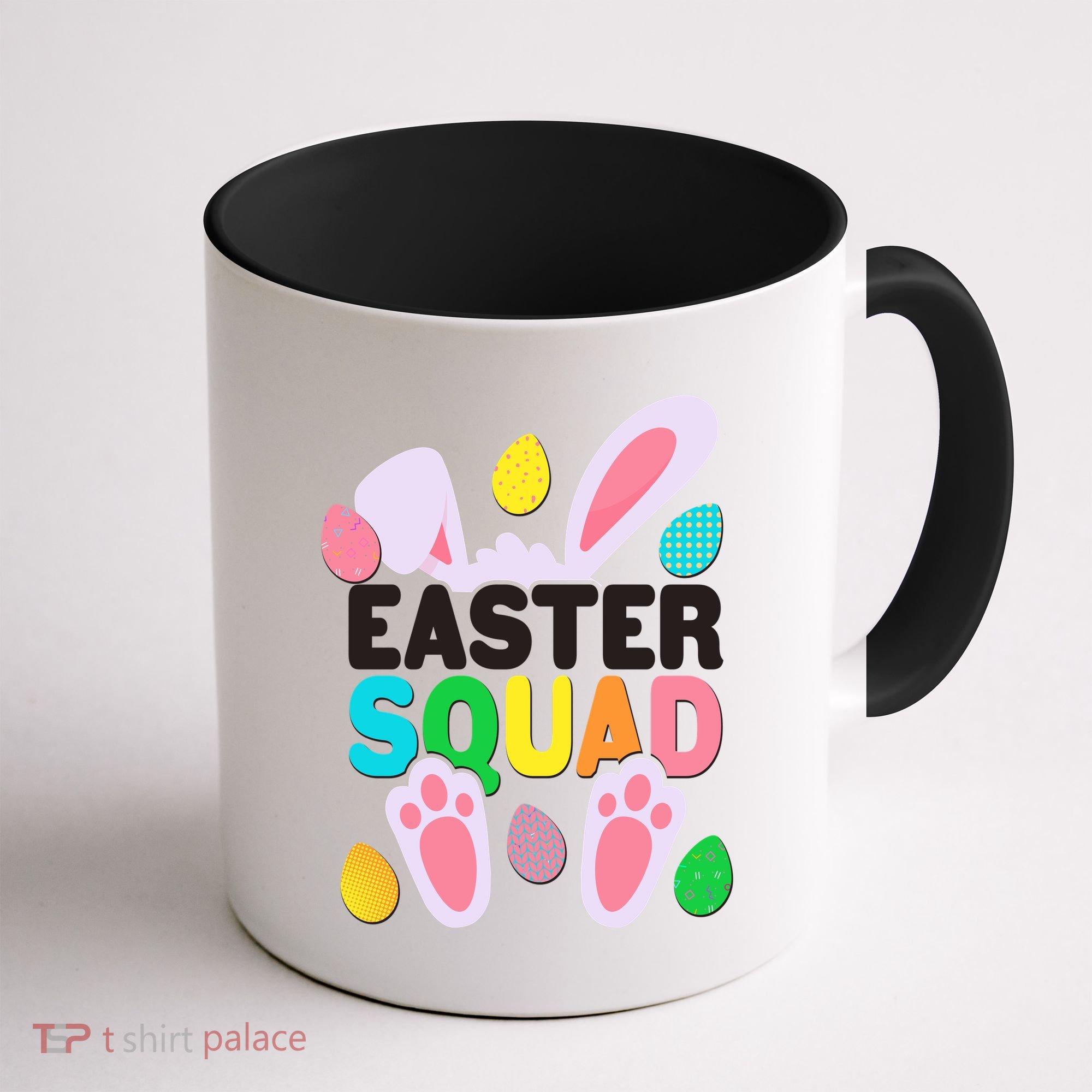Cute Colorful Easter Squad Easter Bunny Rabbit Eggs Coffee Mug