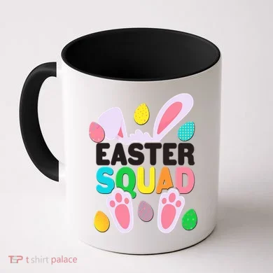 Cute Colorful Easter Squad Easter Bunny Rabbit Eggs Coffee Mug