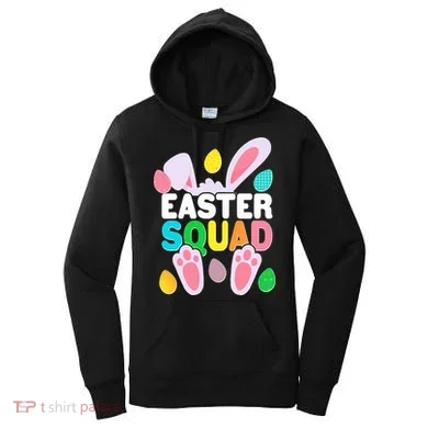 Cute Colorful Easter Squad Easter Bunny Rabbit Eggs Women's Hoodie