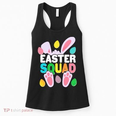 Cute Colorful Easter Squad Easter Bunny Rabbit Eggs Women's Tank Top