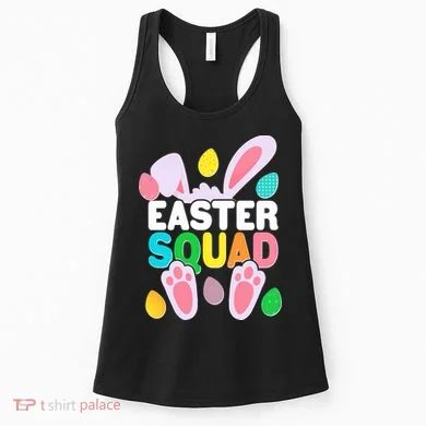 Cute Colorful Easter Squad Easter Bunny Rabbit Eggs Women's Tank Top