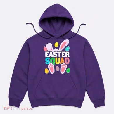 Cute Colorful Easter Squad Easter Bunny Rabbit Eggs Hoodie