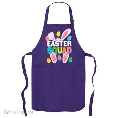 Cute Colorful Easter Squad Easter Bunny Rabbit Eggs Apron