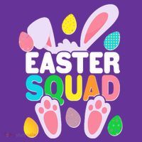 Cute Colorful Easter Squad Easter Bunny Rabbit Eggs T-Shirt thumb 7