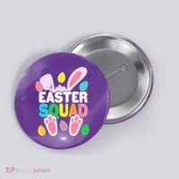 Cute Colorful Easter Squad Easter Bunny Rabbit Eggs Button thumb 0