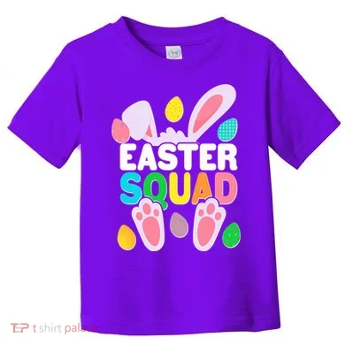 Cute Colorful Easter Squad Easter Bunny Rabbit Eggs Toddler T-Shirt