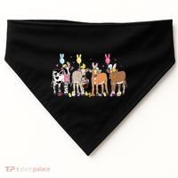 Cute Cow Easter Day Farm Animals Easter Eggs Bunny USA-Made Doggie Bandana thumb 0