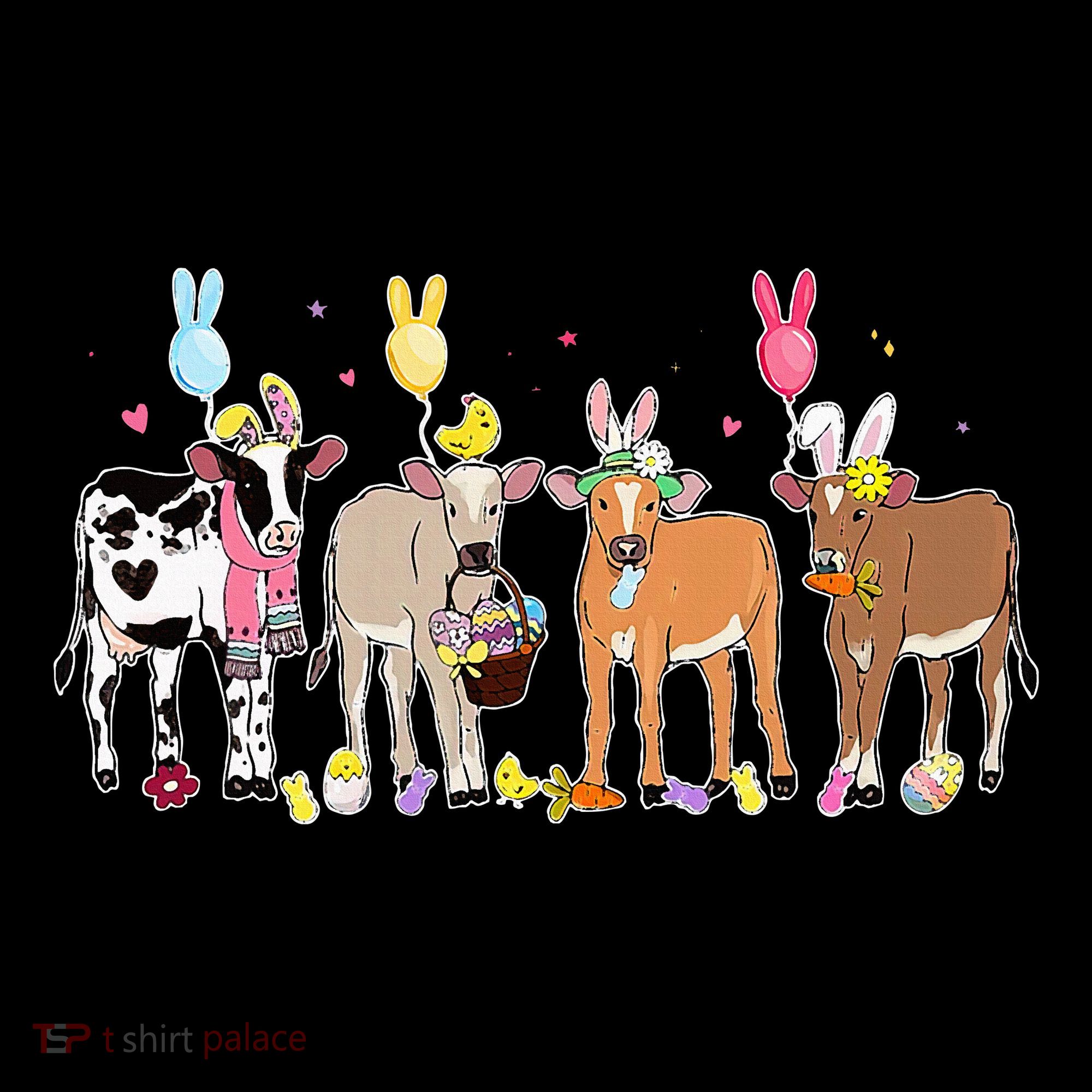 Cute Cow Easter Day Farm Animals Easter Eggs Bunny Backpack