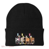 Cute Cow Easter Day Farm Animals Easter Eggs Bunny Beanie thumb 0