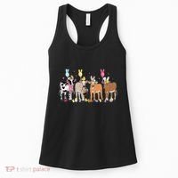 Cute Cow Easter Day Farm Animals Easter Eggs Bunny Women's Tank Top thumb 0