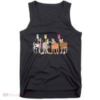 Cute Cow Easter Day Farm Animals Easter Eggs Bunny Tank Top thumb 0