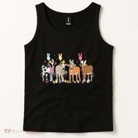 Cute Cow Easter Day Farm Animals Easter Eggs Bunny Tank Top thumb 2