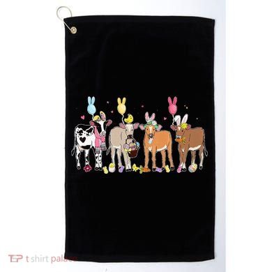 Cute Cow Easter Day Farm Animals Easter Eggs Bunny Golf Towel