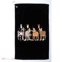 Cute Cow Easter Day Farm Animals Easter Eggs Bunny Golf Towel thumb 0