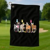 Cute Cow Easter Day Farm Animals Easter Eggs Bunny Golf Towel thumb 1