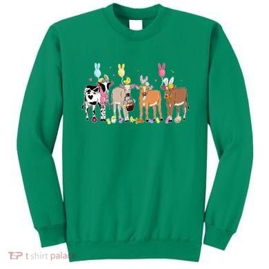 Cute Cow Easter Day Farm Animals Easter Eggs Bunny Sweatshirt