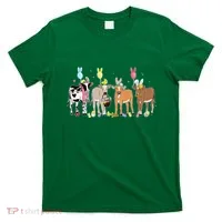 Cute Cow Easter Day Farm Animals Easter Eggs Bunny T-Shirt thumb 0
