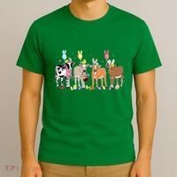 Cute Cow Easter Day Farm Animals Easter Eggs Bunny T-Shirt thumb 3