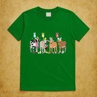 Cute Cow Easter Day Farm Animals Easter Eggs Bunny T-Shirt thumb 5
