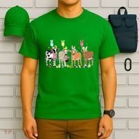 Cute Cow Easter Day Farm Animals Easter Eggs Bunny T-Shirt thumb 6