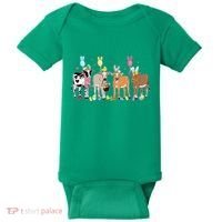 Cute Cow Easter Day Farm Animals Easter Eggs Bunny Baby Bodysuit thumb 0