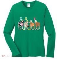 Cute Cow Easter Day Farm Animals Easter Eggs Bunny Women's Long Sleeve Shirt thumb 0