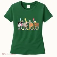Cute Cow Easter Day Farm Animals Easter Eggs Bunny Women's T-Shirt thumb 0