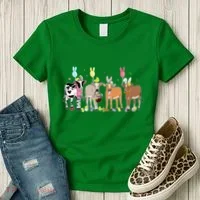 Cute Cow Easter Day Farm Animals Easter Eggs Bunny Women's T-Shirt thumb 3