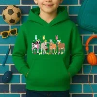 Cute Cow Easter Day Farm Animals Easter Eggs Bunny Kids Hoodie thumb 2