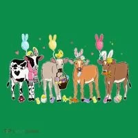 Cute Cow Easter Day Farm Animals Easter Eggs Bunny Kids Long Sleeve Shirt thumb 2