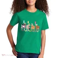 Cute Cow Easter Day Farm Animals Easter Eggs Bunny Kids T-Shirt thumb 2