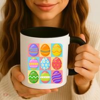 Cute Colorful Easter Egg Pop Art Coffee Mug thumb 3