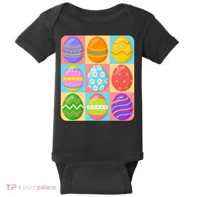 Cute Colorful Easter Egg Pop Art Baby Bodysuit
