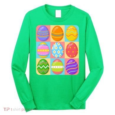 Cute Colorful Easter Egg Pop Art Long Sleeve Shirt