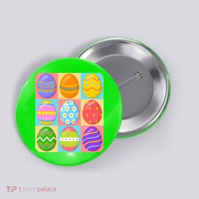 Cute Colorful Easter Egg Pop Art Button