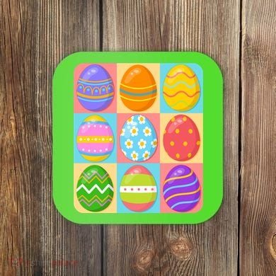 Cute Colorful Easter Egg Pop Art Coaster