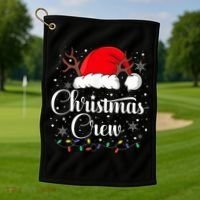 Christmas Crew Family Group Matching Christmas Pajama Party Golf Towel thumb 1