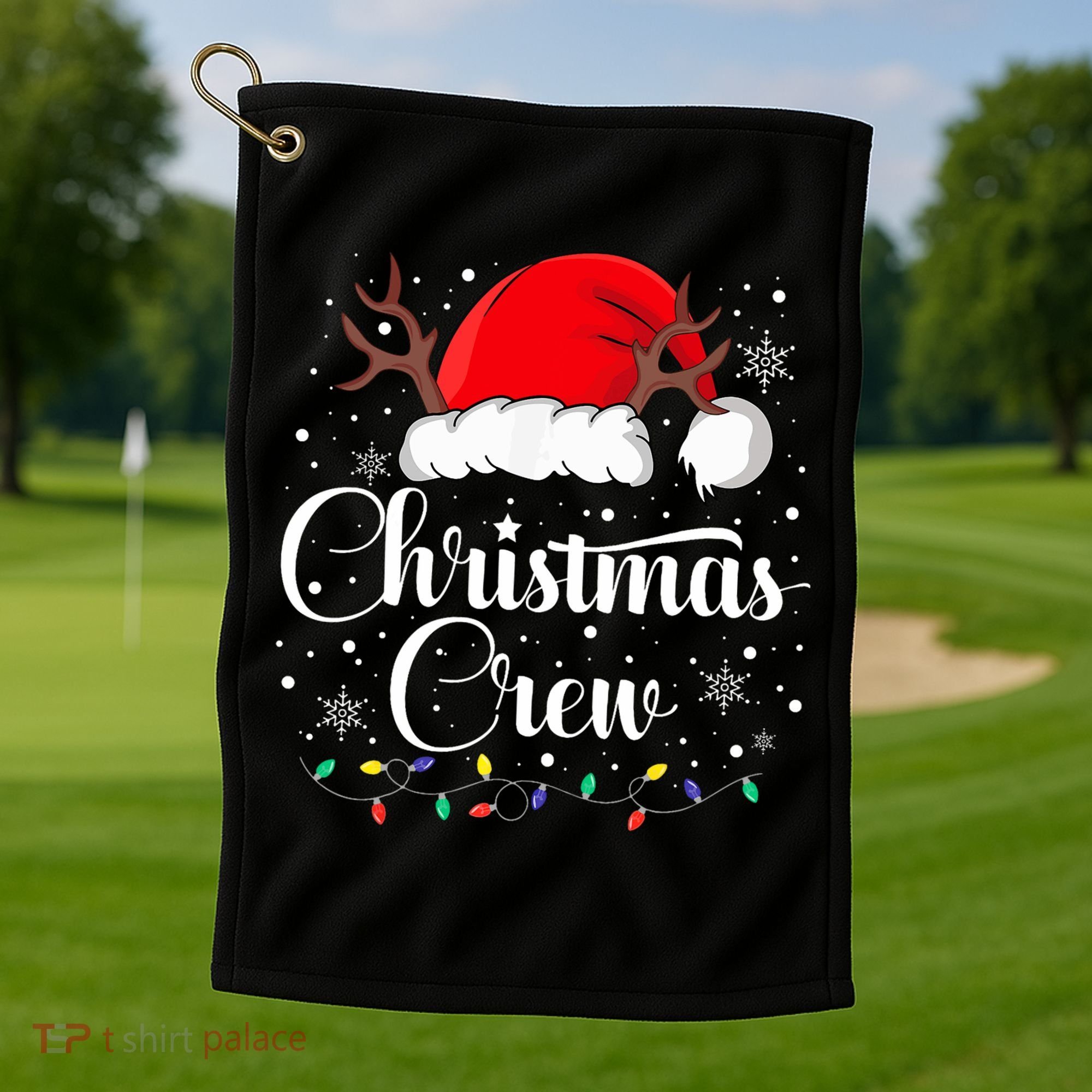 Christmas Crew Family Group Matching Christmas Pajama Party Golf Towel