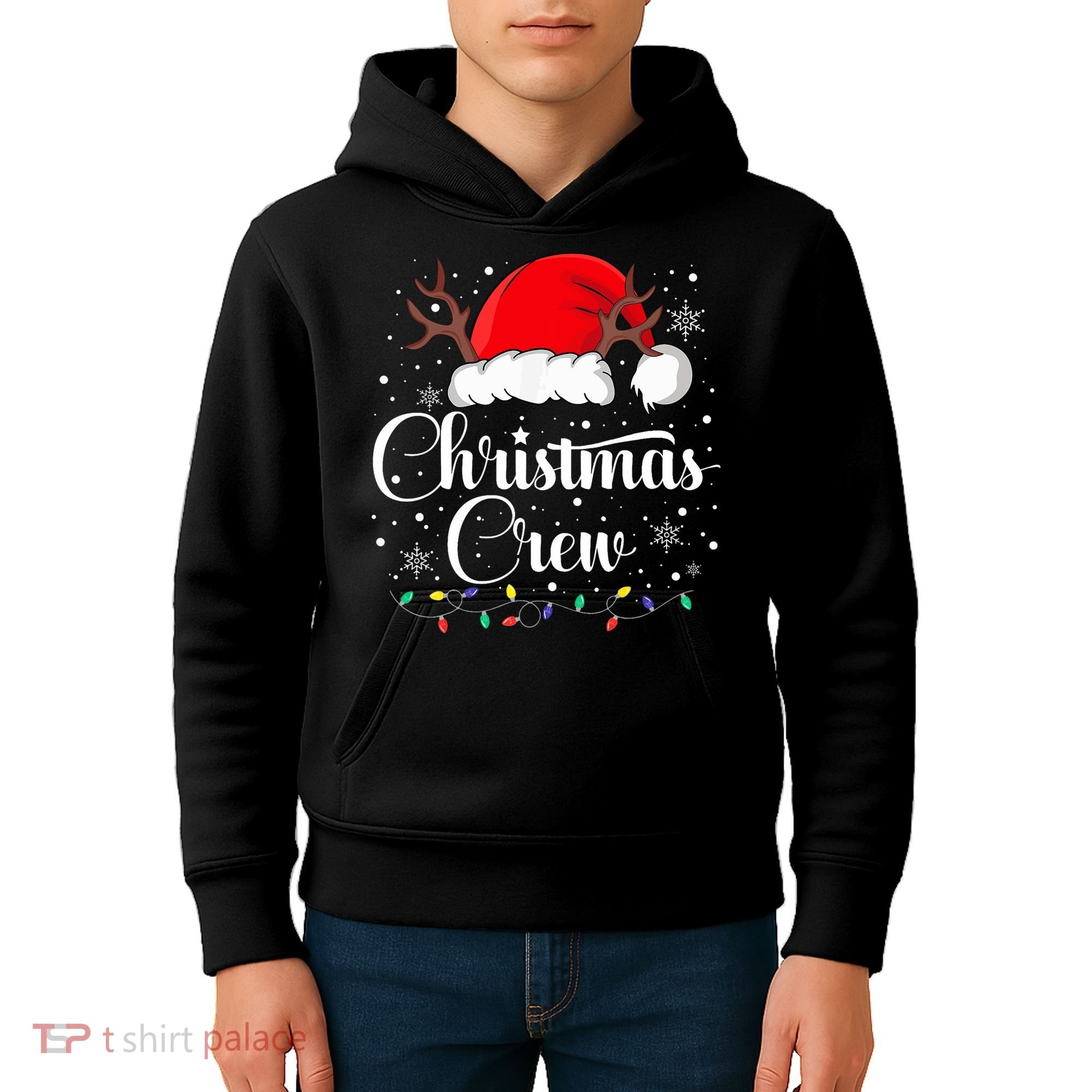 Christmas Crew Family Group Matching Christmas Pajama Party Kids Hoodie